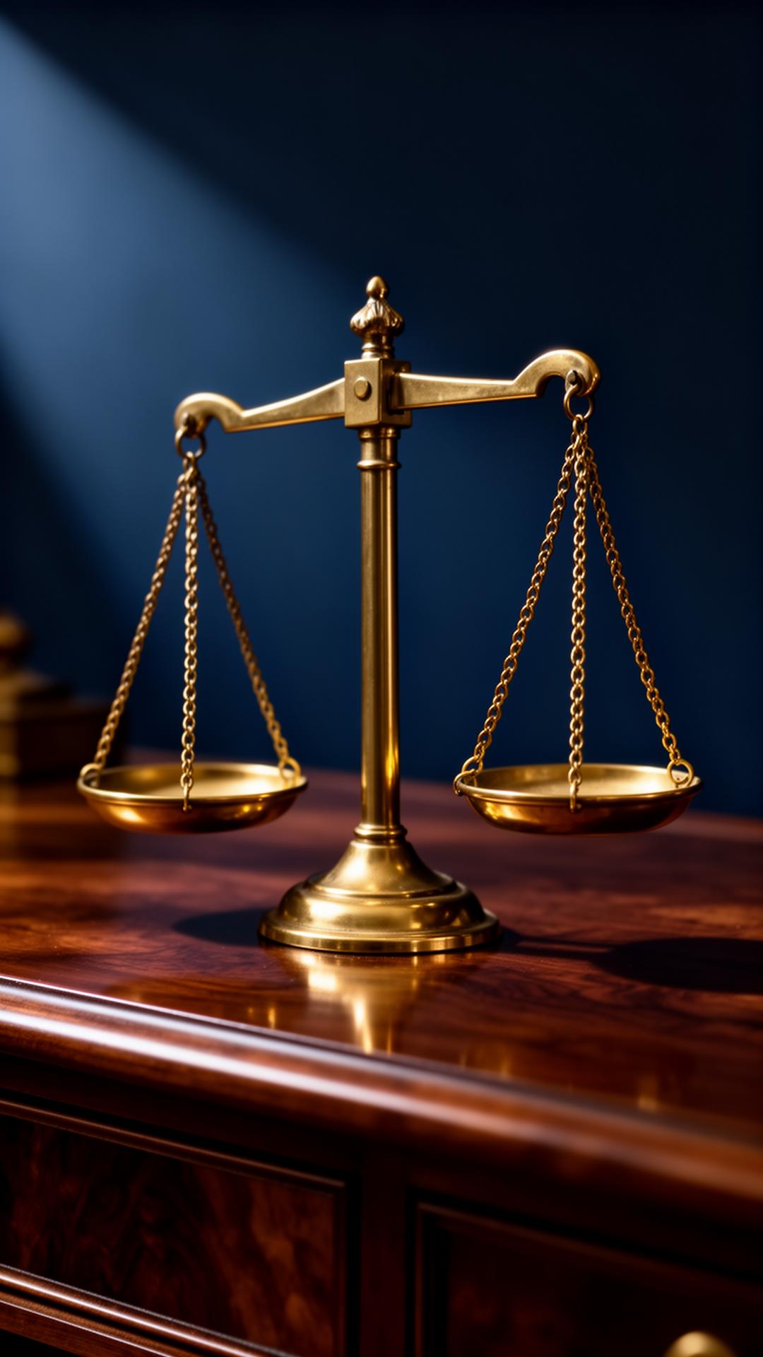Brass scales of justice